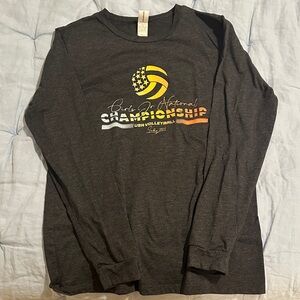 Gray Long Sleeve Volleyball Championship Shirt